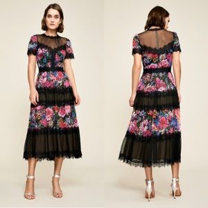 Tadashi Shoji Ravi Floral Tea-Length Dress
